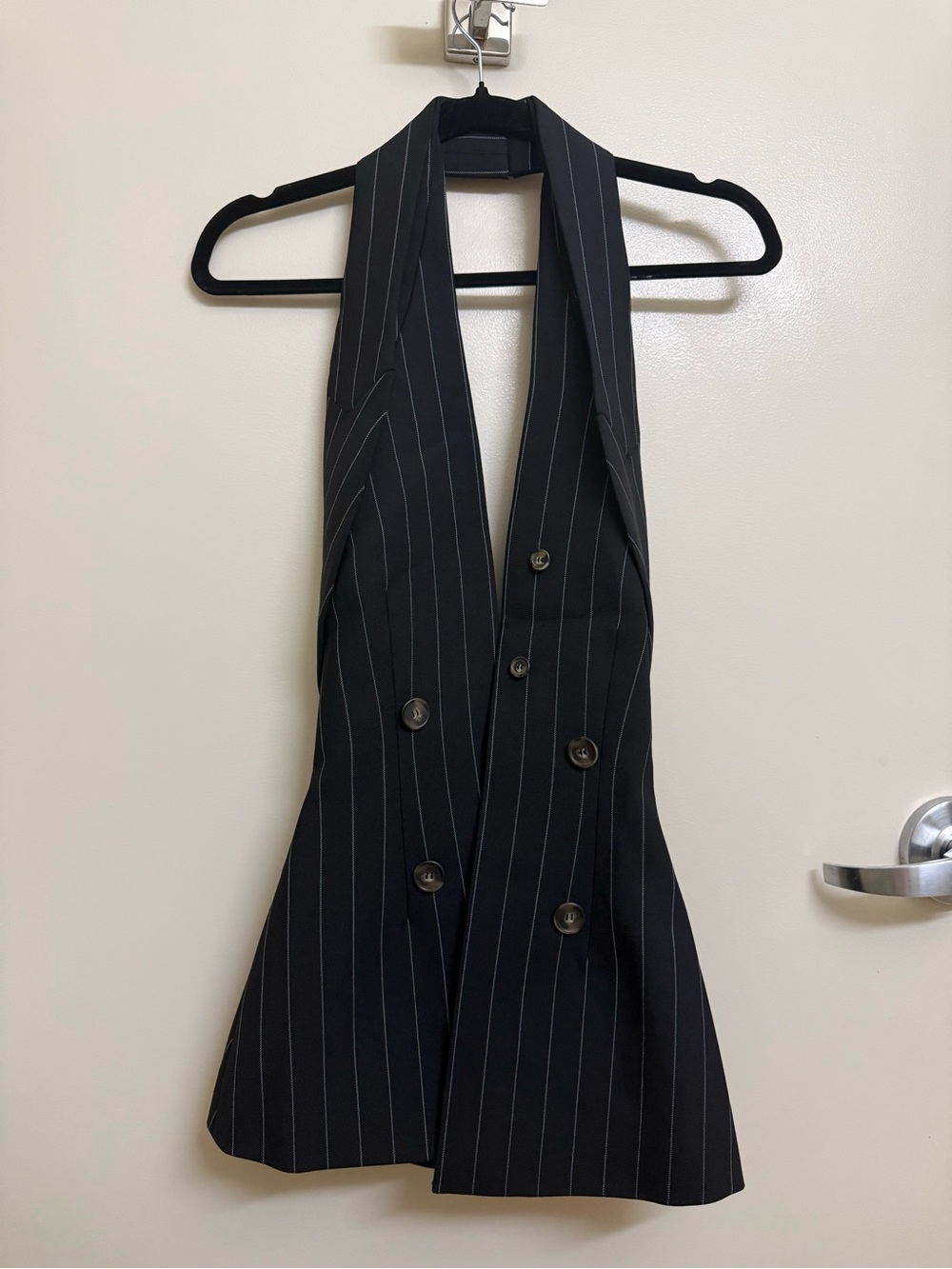 Dion Lee Stripe Wrap Lapel Halter Top